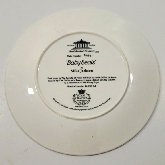 Baby Seals 1990 Collector Plate by Mike Jackson and Royal Grafton. - Picture 2 of 4